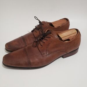 Florsheim Men's Brown Capped Toe Oxfords Size 10D Well Maintained Stylish Dress